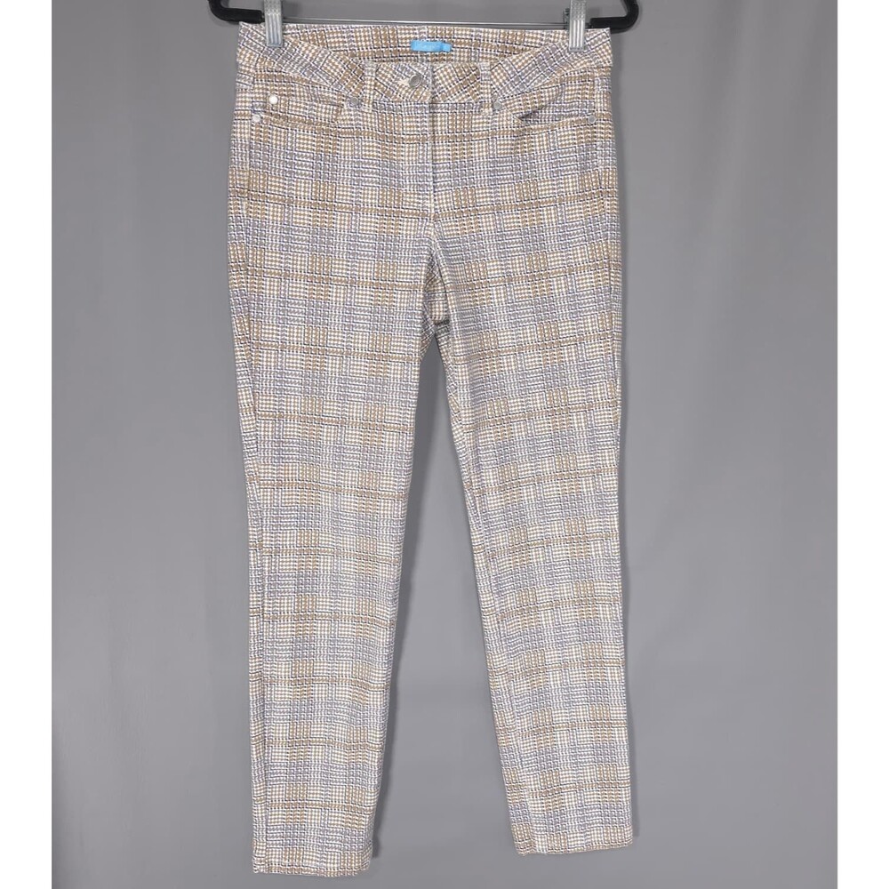 J. MCLAUGHLIN Womens Skinny Pants‎ 6 Preppy Plaid Stretch Ankle Mid Rise